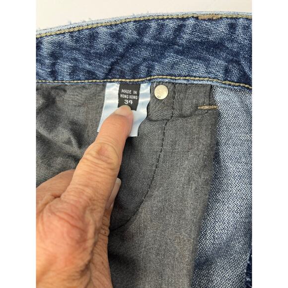 Fox Denim Plan B Jeans Male Size 34 Blue Baggy Wide Leg Detailed Hardware - Picture 15 of 16